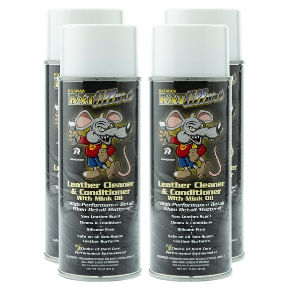 RATMAN Speed Allure Leather Cleaner and Conditioner, Cleans and Renews Interior Leather, 15 Oz Can, 12 Pack