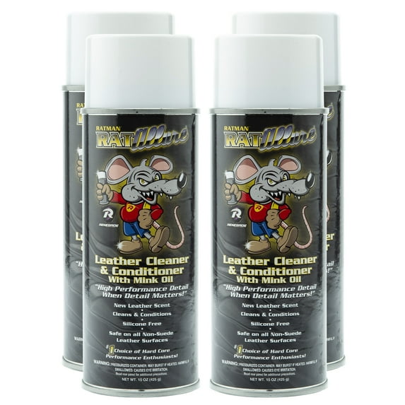 RATMAN Speed Allure Leather Cleaner and Conditioner, Cleans and Renews Interior Leather, 15 Oz Can, 12 Pack