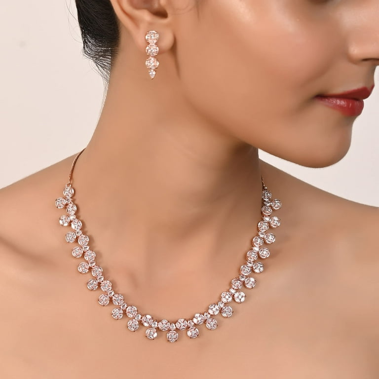 Rose plated & CZ necklace Rose plated & CZ necklace