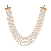 RATNAVALI JEWELS White 8mm Pearl Beads Stone Seven Layer Multi Strand Fashion Necklace Women