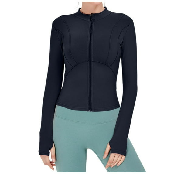 RATTOYY Cardigan For Women 2024 New Slim Fit Seamless Yoga With Zip Solid Color Body Contouring Design For Fitness Workout Ladies Open Front Comfy Casual Streetwear