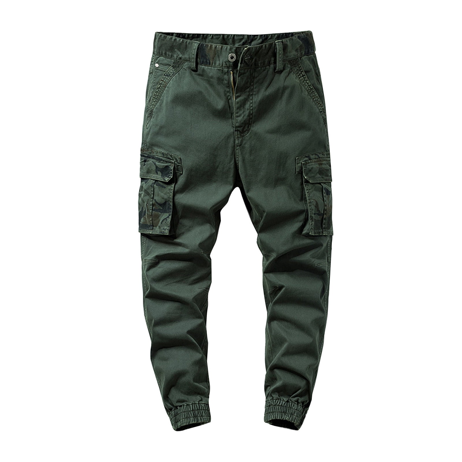 RATTOYY Cargo Pants For Men Relaxed Fit Solid Color Personality Men