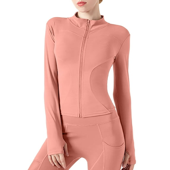 RATTOYY Casual Women Jackets Yoga Activewear Zip Front Sports Tops Long Sleeve Sports Cropped Tops Female Trendy Versatile Classic Jackets