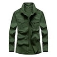 thumbnail image 1 of RATTOYY Men Blouse Casual Fashion Solid Color Personality Long Sleeve Shirt Handsome Tropical Classic Versatile Dailywear, 1 of 2