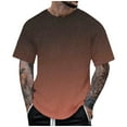 thumbnail image 1 of RATTOYY Men's Oversize T-Shirts Men's Summer Casual Sports T Shirt Fashion Lapel Simple Gradient Short Sleeved Round Neck T Shirt Men Style Mens Handsome Tshirts, 1 of 7