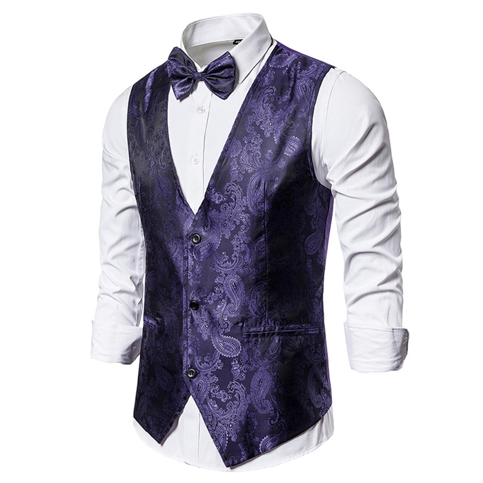 RATTOYY Mens 2024 Tank Shirts Suit V Neck Silm Fit Floral Formal Suit ...