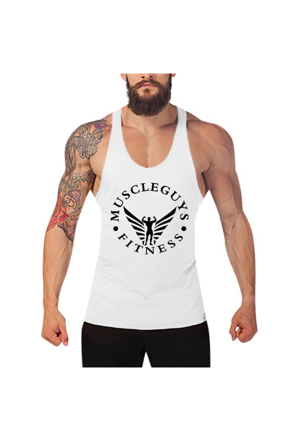 Mens  Tank Shirts Workout Stringer Fitness Performance Muscle Gym Training Bodybuilding Outdoor Comfy Funny Tank Shirts