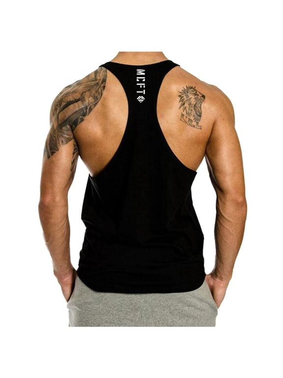 Mens Tank Shirts Workout Stringer Fitness Performance Muscle Gym Training Bodybuilding Stylish Leisure Cozy Tank Shirts