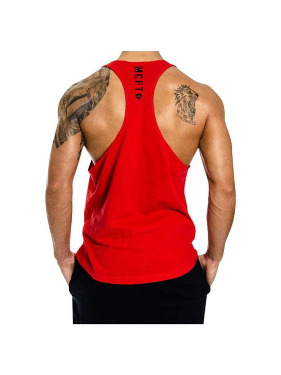 Mens Tank Tops For Workout Stringer Fitness Performance Muscle Gym Training Bodybuilding Trendy Leisure Comfy Streetwear