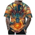 thumbnail image 1 of RATTOYY Slim Fit T Shirts For Mens Dragon T Shirt Summer Short Sleeve Shirt Top Animal Themed Shirt Graphic Shirt Tops Mens Classical T-Shirt, 1 of 4