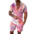 thumbnail image 1 of RATTOYY Two Piece Sets For Men Going Out Musical Notes Printing Zip Drawstring Lapel Shirt Shorts Outfits Male Comfy Chic Handsome Dreesy Fancy Sets, 1 of 6