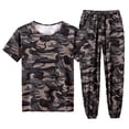 thumbnail image 1 of RATTOYY Two Piece Sets For Men Going Out Camo T Shirt Sports Short Sleeve Crewneck Shirt Cargo Pants Hiking Drawstring Pocket Athletic Joggers Pants Male Comfort Fashionable Basic Casual Sets, 1 of 5