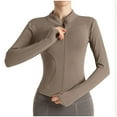 thumbnail image 1 of RATTOYY Women'S Casual Jackets Yoga Activewear Zip Front Sports Tops Long Sleeve Sports Cropped Coat Tops Female Stylish Comfy Basic Outerwear, 1 of 6