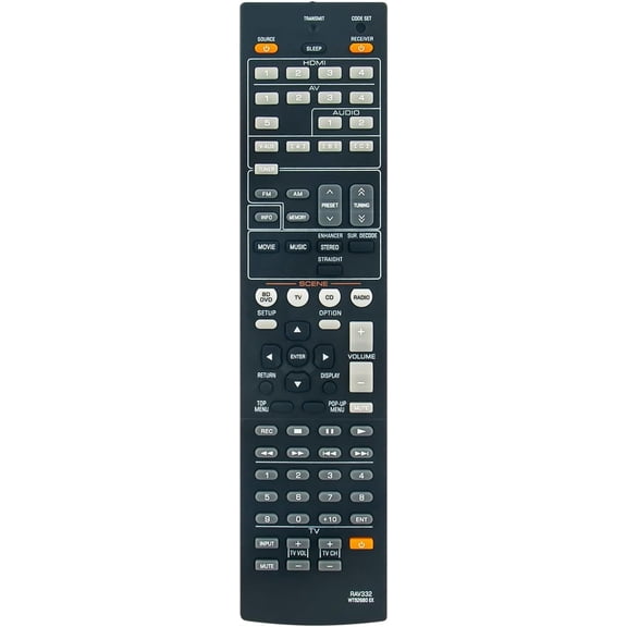 RAV332 Replacement Remote Control Commander fit for Yamaha AV Receiver YHT-493 RX-V367 RX-V367BL YHT493