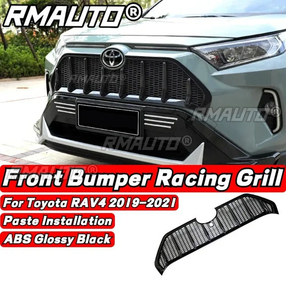 RAV4 Grill Front Bumper Grille Honeycomb Style Racing Grill Bumper Mesh Trim Car Body Kit For Toyota RAV4 2019-2021 Body Kit