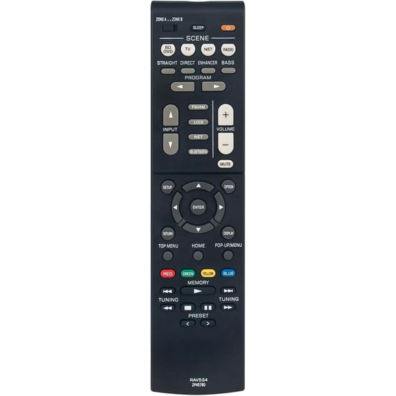 RAV534 New Replacement Remote fit for Yamaha AV Receiver RAV534-ZP45780 ZP45780