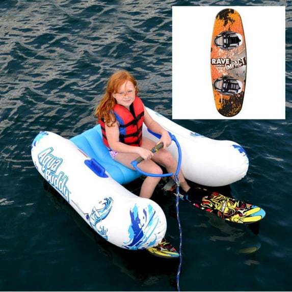 RAVE Sports Rave Jr. Impact Wakeboard Starter Package with Aqua Buddy and Charger Bindings