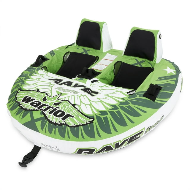 RAVE Sports Warrior II Double Seat Inflatable Towable Tube, Green