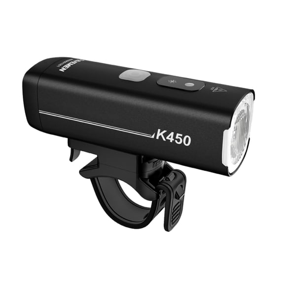 RAVEMEN K450 Bike Headlight for Night Commuting, 2 Mounting Ways Supported, Black