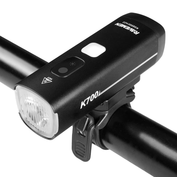 RAVEMEN K700 Bicycle Light Upside-Down & Handlebar Mounted, Auto off 4+1 Smart Daytime Riding Mode, IPX7 Rechargeable for Day Night Riding Urban Cyclists