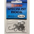thumbnail image 1 of RAVEN SPECIALIST BLACK FISHING HOOKS PACK OF 25 SIZES 1-14 (No.10), 1 of 1