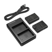 RAVPOWER RP-BC002 Battery Charger & 2 Rechargeable Li-ion Battery For Nikon PB28