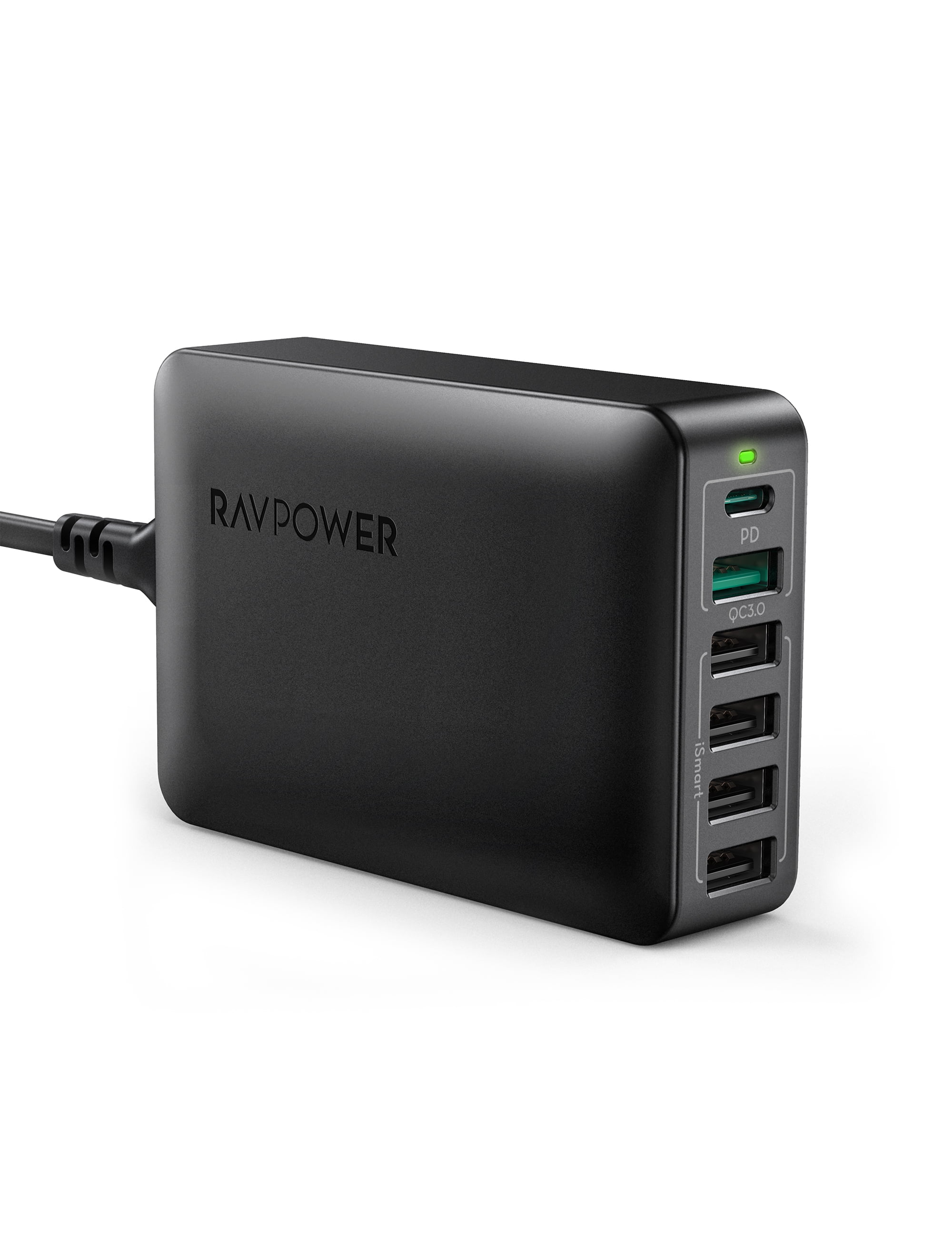 RAVPower USB C Charger, 60W 6 Port Charging Dock Station with 18W