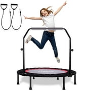 RAVS 40'' Inch Foldable Mini Rebounder Fitness Trampoline with Handle for Kids Adults Indoor