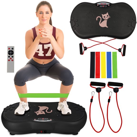 RAVS Black Exercise Workout Fitness Plateform Vibration Plate with Remote