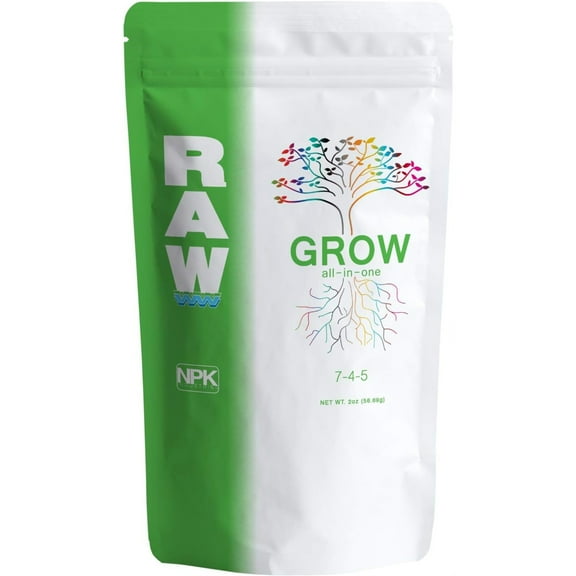 RAW Grow All-In-One Water-Soluble Fertilizer for Growing Robust, Healthy Plants, 2oz