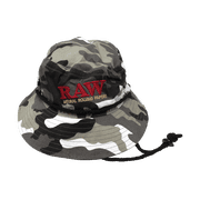 RAW Camo Bucket Hat   Camouflage Outdoor Hat with Embroidered RAW Logo & Chin Cord