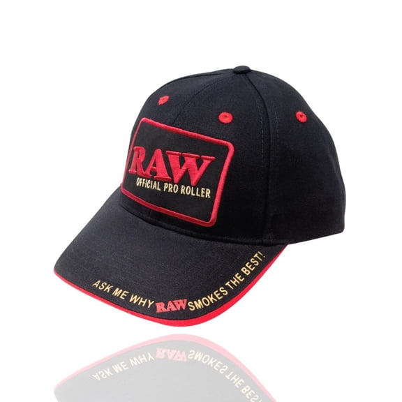 RAW Embroidered Logo Baseball Cap, Black, One Size