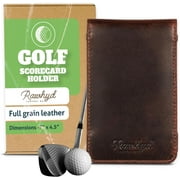 RAW HYD Leather Golf Scorecard Holder (7" x 4.5") Golf Yardage Book Cover, Golf Scorecard Book, Golf Notepad, Great Leather Gifts for Golfers