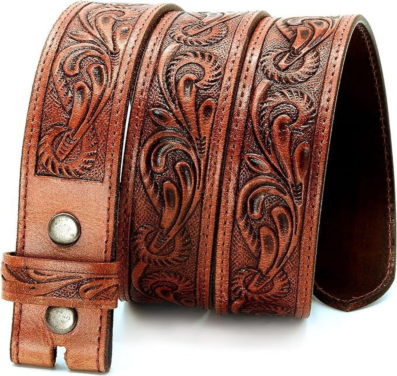 RAWHYD Western Leather Belt - Handmade Mens Belts Leather - Cowboy Belts  for Men, Waist Size - 38, Belt Size - 40