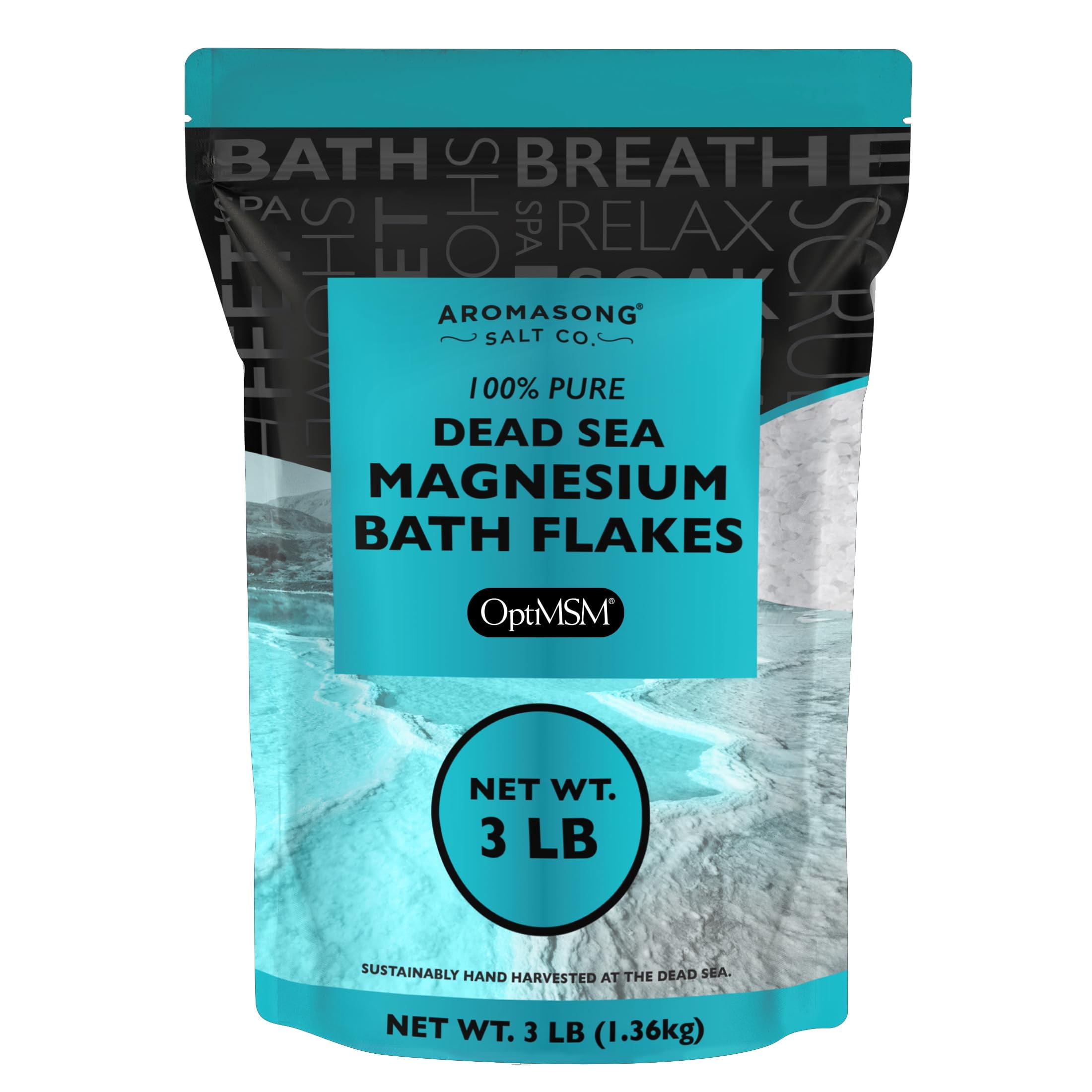 RAW Magnesium Flakes + OptiMSM for Soaking 3 LB Resealable Pack ...