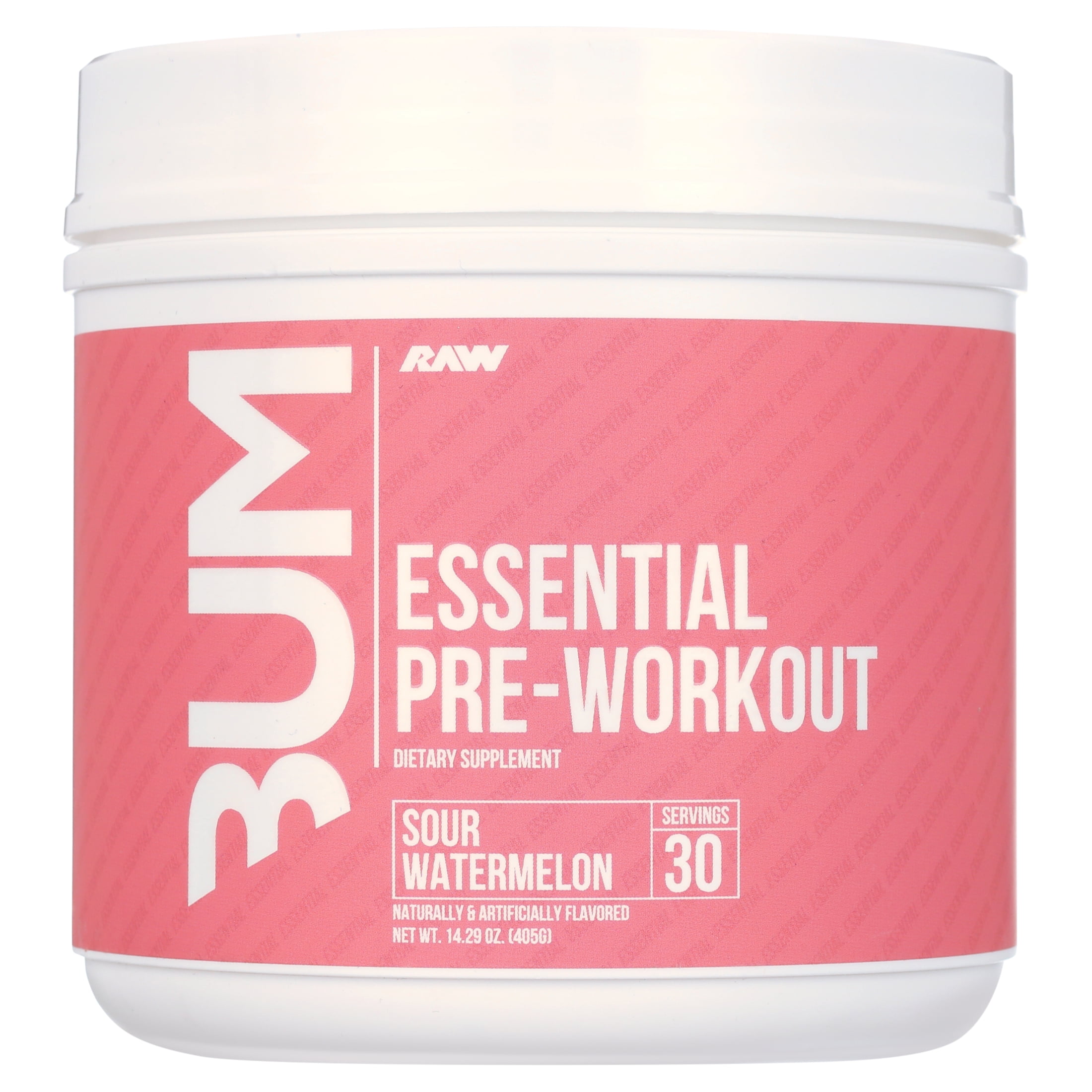RAW Nutrition Essential Pre Workout Powder, Sour Watermelon, 30