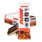 RAW Nutrition Protein Bar, 21g Protein, Dark Chocolate Cookie Butter, 12 Pack