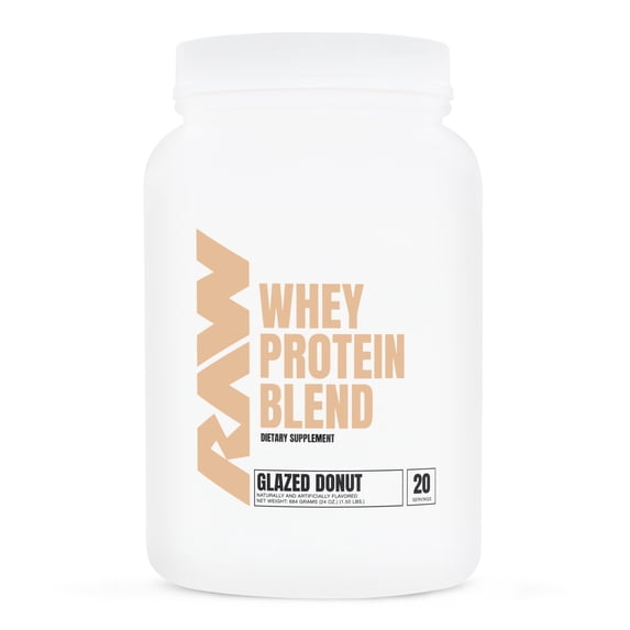 RAW Nutrition Whey Protein Powder, Glazed Donut, 20 Servings