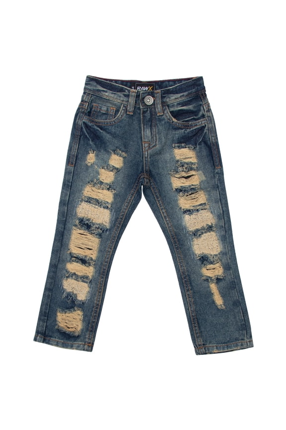 Boy's RawX Heavy Distressed Jeans, Blue, 3T