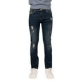 thumbnail image 1 of RAW X  Boy's RawX Distressed Neon Stitch Jeans, Indigo, 10, 1 of 6