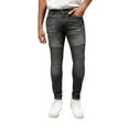 thumbnail image 1 of RAW X Men's Skinny Fit Biker Jean, Comfy Flex Stretch Moto Wash Denim Jeans Pants, Grey - 9732, 34W X 30L, 1 of 8