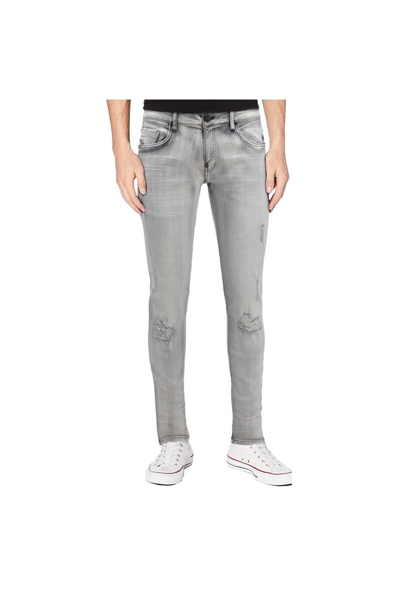 Mens RawX Rip Repair Stretch Jeans, Lt Grey, 36X32