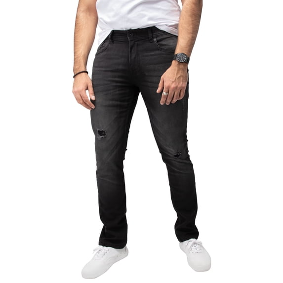 RAW X Mens RawX Contrast Neon Stitch Flex Jeans, Jet Black, 44X32