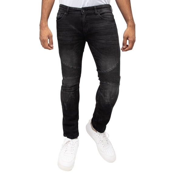 RAW X Mens Moto Slim Fit Jeans, Black Wash, 32X32