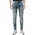 thumbnail image 1 of RAW X Mens Slim Fit Moto Jeans, Light Wash, 36X30, 1 of 6