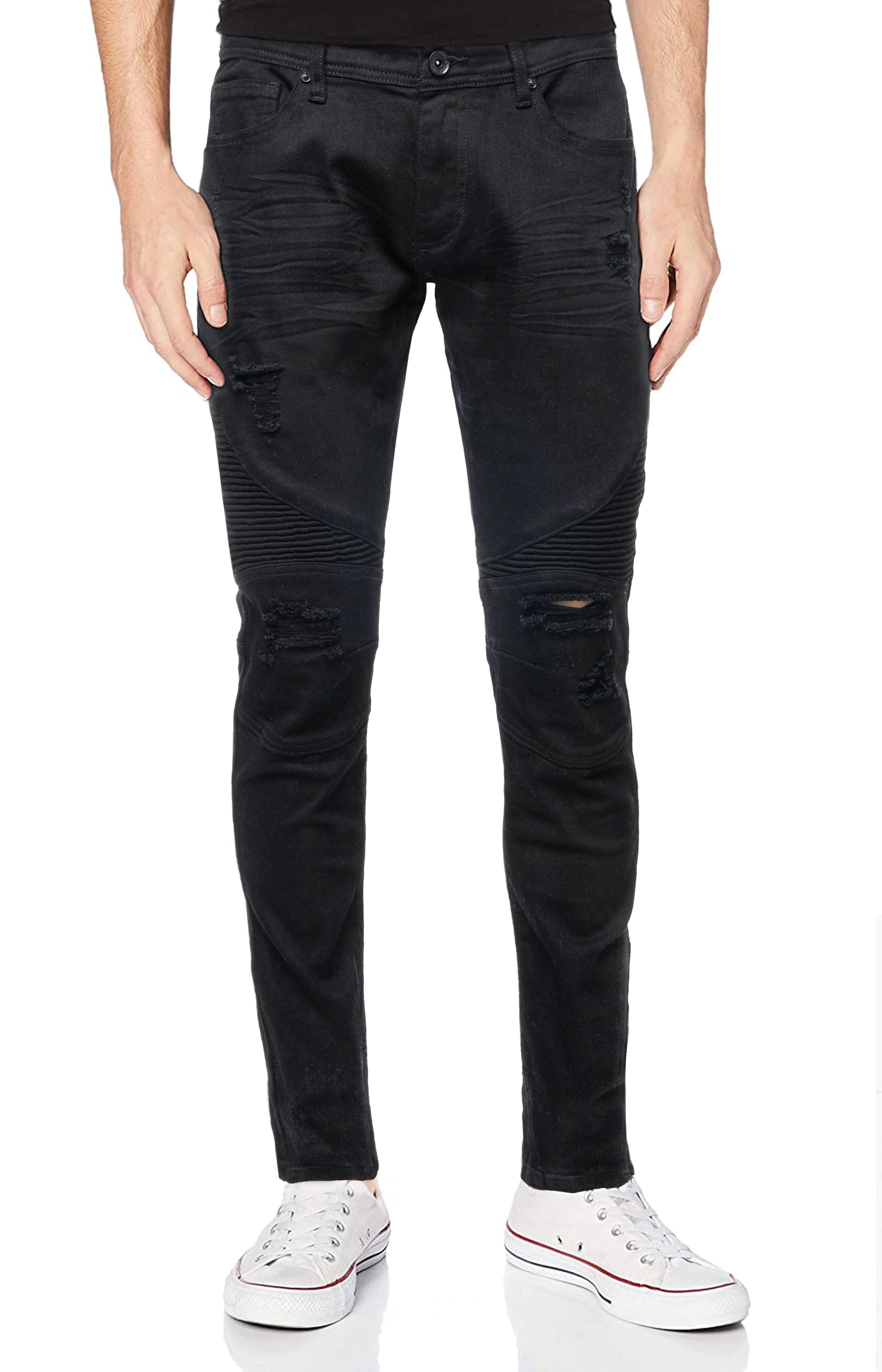 'Joker' Black Grunge Ripped Casual Pants