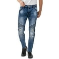 thumbnail image 1 of RAW X Mens Stretch Moto Jeans, Med Blue, 33X32, 1 of 7