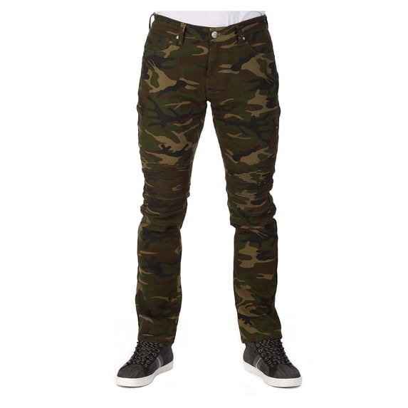 RAW X Men's Slim Skinny Fit Biker Jean, Comfy Flex Stretch Moto Wash Rip Distressed Denim Jeans Pants