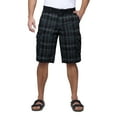 thumbnail image 1 of RAW X Mens Belted 12.5" Inseam Knee Length Cargo Shorts, Plaid Charcoal, 42, 1 of 7