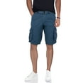 thumbnail image 1 of RAW X Mens Belted Cargo Shorts Relaxed Fit Casual Knee Length Cargo Shorts for Men, Hidden Snap Pocket - Majolica Blue, 34, 1 of 5